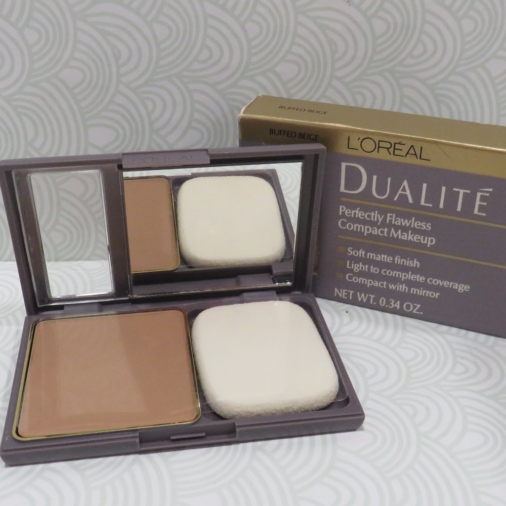 L'OREAL💥DUALITE PERFECTLY FLAWLESS COMPACT MAKEUP BUFFED BEIGE💥